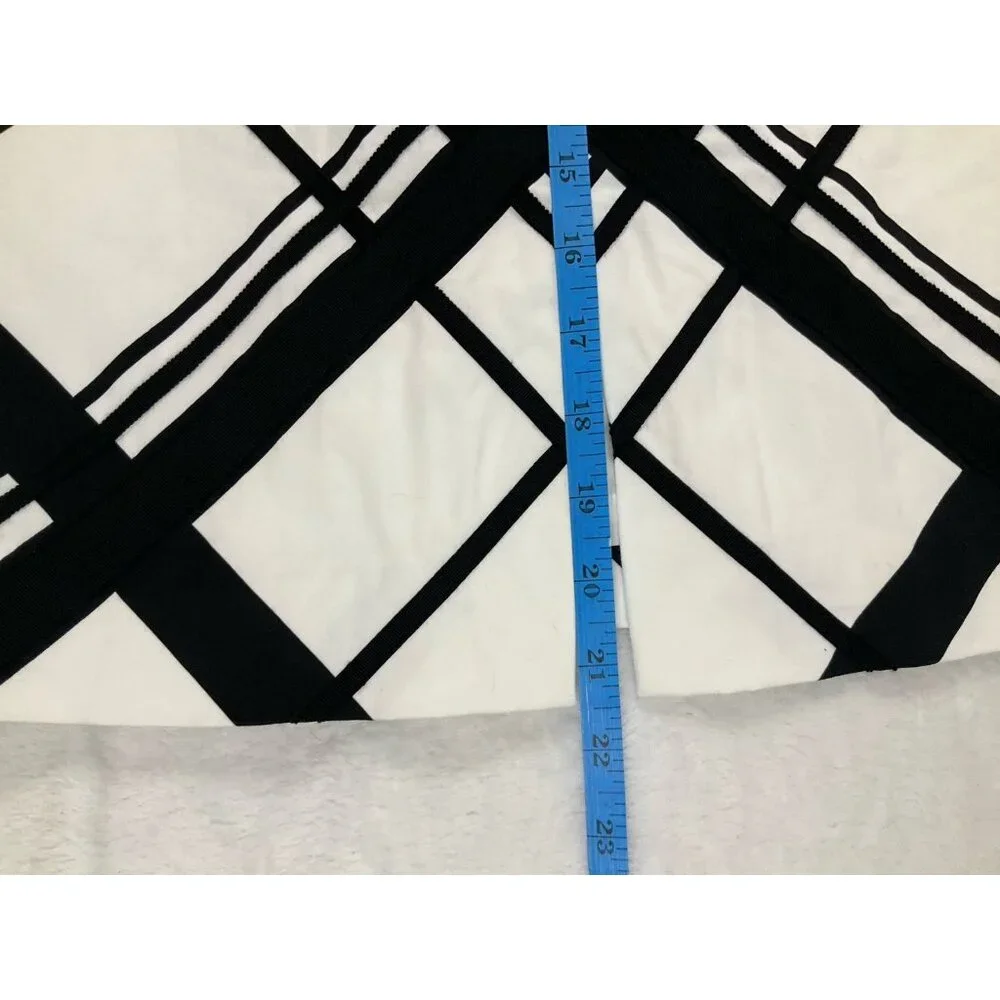 WHITE HOUSE‎ BLACK MARKET | Black White Pencil Skirt Abstract Grid | Size 12 - Picture 8 of 11